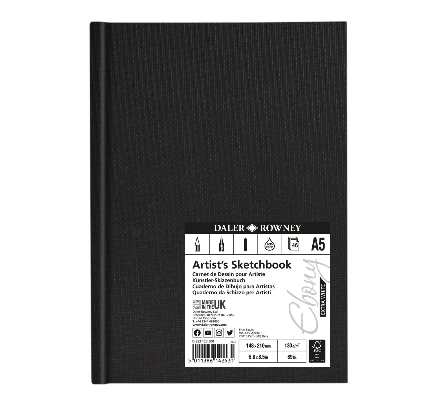 Quaderno A Spirale Per Schizzi, Formato A5, Con Copertina In Carta Kraft, 100 Pagine, 50 Fogli, Colore Bianco, Perfetto Per Viaggiare, Confezione Da 3 Confezione Da 3 Nero - Foto 13